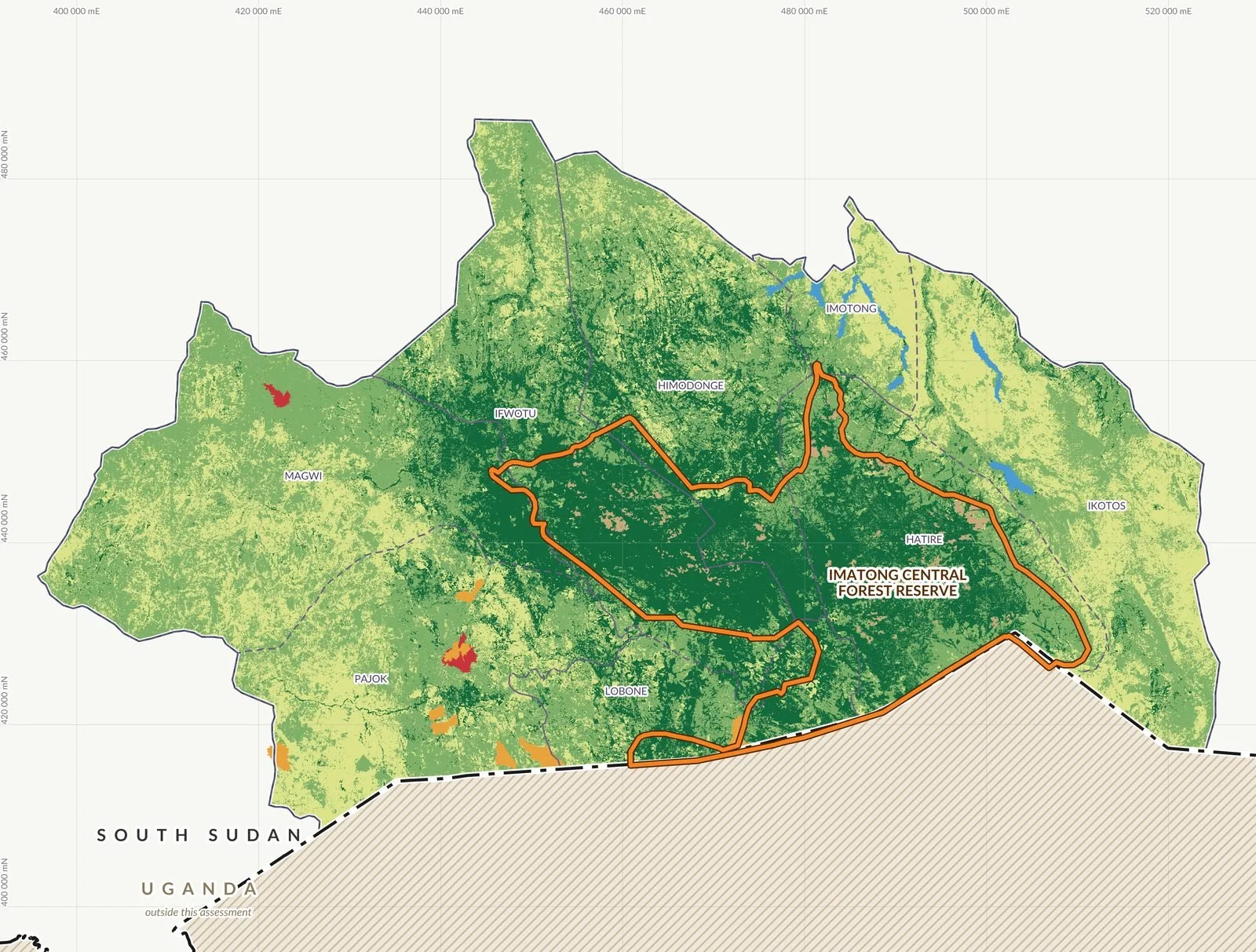 Imatong landscape land cover map, 2015